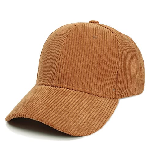 JOYISURE Baseball Cap Herren Damen Einfarbige Cord Baseballmütze Sommer Beiläufiger Schirmmütze Einstellbar Atmungsaktiv Baseballkappe UV-Schutz Baseball Kappe für Draussen,Sport und Reisen,Braun von JOYISURE