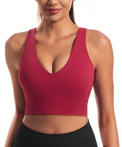 JOYSPELS Damen Sport BH Gepolstert Ohne Bügel Sommer Crop Tops Yoga Tank Top Fitness Workout Sports Bra für Frauen Rot M JOYSPELS Damen Sport BH Gepolstert Ohne Bügel Sommer Crop Tops Yoga Tank Top Fitness Workout Sports Bra für Frauen Rot M von JOYSPELS