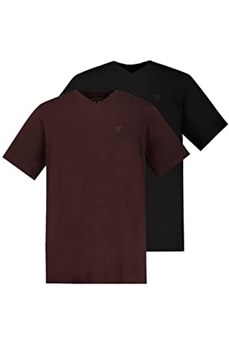 JP 1880 Herren große Größen Übergrößen Menswear L-8XL T-Shirts, Basic, 2er-Pack, V-Ausschnitt, Halbarm, bis 8 XL Burgunder XXL 711318110-XXL JP 1880 Herren große Größen Übergrößen Menswear L-8XL T-Shirts, Basic, 2er-Pack, V-Ausschnitt, Halbarm, bis 8 XL Burgunder XXL 711318110-XXL von JP 1880