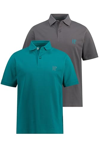 JP 1880 Herren, 2er-Pack Poloshirts, Petrol, XXL von JP 1880