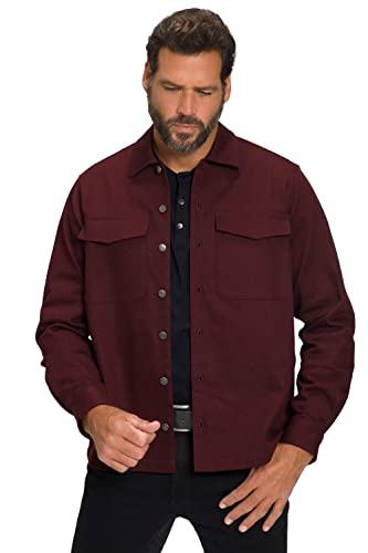 JP 1880 Herren, Overshirt, 1/1, Twill Hemd, weinrot, 4XL von JP 1880