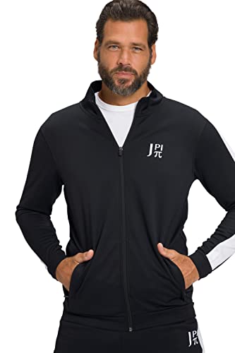 JP 1880 Herren Jay-PI, Stehkragen, Schulterstreifen, bis 8X Trainingsjacke, schwarz, 4XL von JP 1880