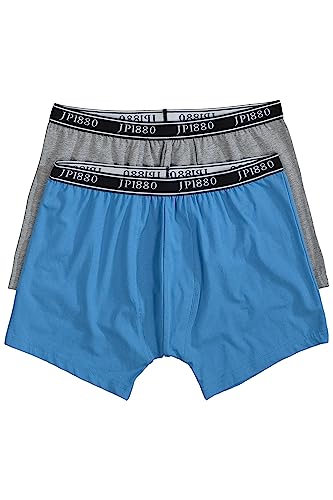 JP 1880 Herren Men Mid-Pants Melange 2Pack Boxershorts, helles azurblau, 10 von JP 1880