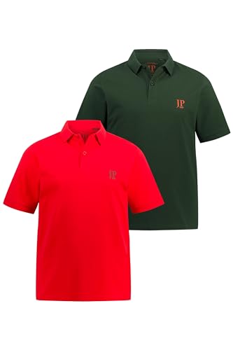 JP 1880 Herren Polohemd Poloshirt, rot, L (2er Pack) von JP 1880