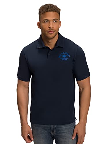 JP 1880 Herren Poloshirt, Halbarm, Piqué, Neon Unterkragen, bis 8 XL Polohemd, Mattes Nachtblau, 3XL von JP 1880