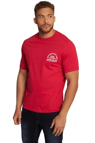 JP 1880 Herren T-shirt mit Brustprint T Shirt, Rot, 3XL EU von JP 1880