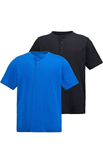 JP 1880 Herren Henleys, 2er-pack Shirt, Clematisblau, 7XL EU von JP 1880