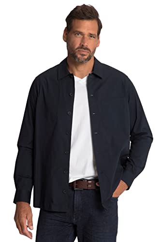 JP 1880 Herren große Größen Menswear L-8XL Hemd, Overshirt, Langarm, Light Weight, Kentkragen, Modern Fit, bis 8 XL Mattes Nachtblau 7XL 813883130-7XL von JP 1880