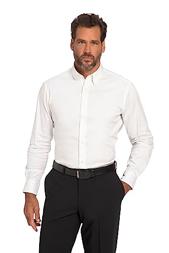 JP 1880 Herren, Business, Langarm, Buttondown-Kragen, Modern Fit Hemden, schneeweiß, 6X-Large von JP 1880
