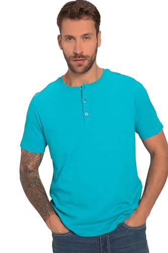 JP 1880 Herren große Größen Übergrößen Menswear L-8XL Henley, Basic, Knopfleiste, Halbarm Dunkles türkis 3XL 726695753-3XL von JP 1880