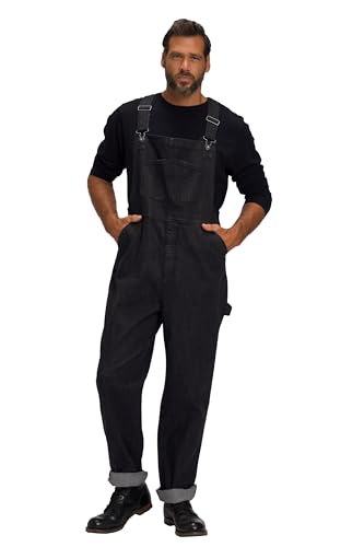 JP 1880 Herren große Größen Übergrößen Menswear L-8XL Latzhose, Workwear, Jeans, viele Taschen, Elastikeinsätze, Relaxed Fit Black 3XL 782707100-3XL von JP 1880