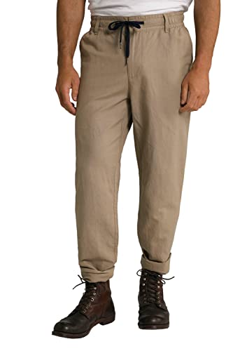 JP 1880 Herren große Größen Übergrößen Menswear L-8XL Leinenmixhose, Elastikbund, Basic Fit camelbraun XXL 726844320-XXL von JP 1880