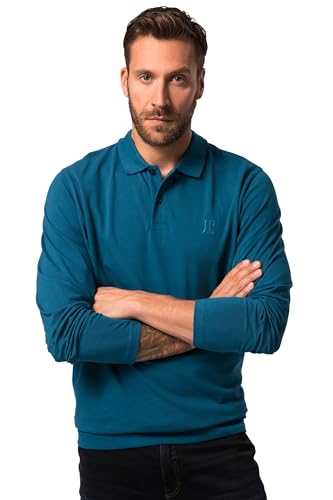 JP 1880 Herren große Größen Übergrößen Menswear L-8XL Poloshirt, Basic, Bauchfit, Langarm, Piqué, XXL bis 8 XL blaugrün 3XL 827115768-3XL von JP 1880