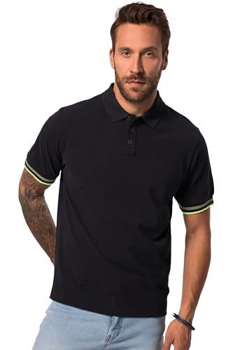 JP 1880 Herren große Größen Übergrößen Menswear L-8XL Poloshirt, Halbarm, Piqué, Streifenbündchen, bis 8 XL dunkel Marine 5XL 826168730-5XL von JP 1880