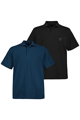 JP 1880 Herren große Größen Übergrößen Menswear L-8XL Poloshirts, Basic, 2er-Pack, Piqué, gekämmte Baumwolle Mittelblau 4XL 704317759-4XL von JP 1880