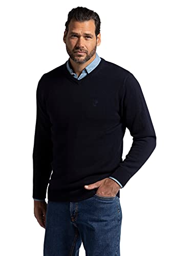 JP 1880 Herren große Größen Übergrößen Menswear L-8XL Pullover, Basic Form, V-Ausschnitt, Baumwolle dunkel Marine 2XT 723418730-2XT von JP 1880