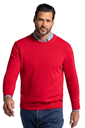 JP 1880 Herren große Größen Übergrößen Menswear L-8XL Pullover, runder Ausschnitt, JP1880-Stick, Baumwolle rot 5XL 708261530-5XL von JP 1880