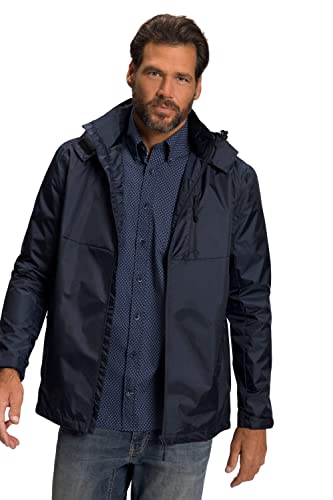 JP 1880 Herren große Größen Übergrößen Menswear L-8XL Regenjacke, wasserdicht, Kapuze, Zipper, leichtes Mesh Futter dunkel marine 7XL 809332730-7XL von JP 1880