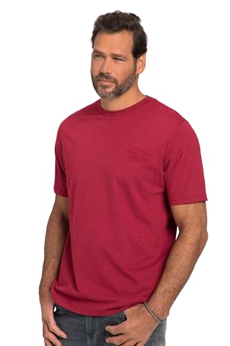 JP 1880 Herren, Halbarm, Melange-Jersey T-Shirts, dunkel kirschrot, XXXXXXXL von JP 1880