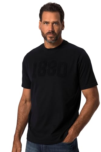 JP 1880 Herren große Größen Übergrößen Menswear L-8XL T-Shirt, Halbarm, Rundhals, 1880 Brust-Badge, bis 8 XL Navy blau 4XL 825200130-4XL von JP 1880