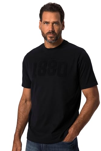 JP 1880 Herren große Größen Übergrößen Menswear L-8XL T-Shirt, Halbarm, Rundhals, 1880 Brust-Badge, bis 8 XL Navy blau L 825200130-L von JP 1880