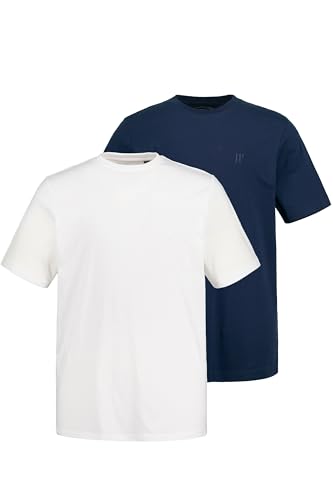 JP 1880 Herren große Größen Übergrößen Menswear L-8XL T-Shirts, Basic, 2er-Pack, Rundhals, bis 8XL Nachtblau XXL 702637139-XXL von JP 1880