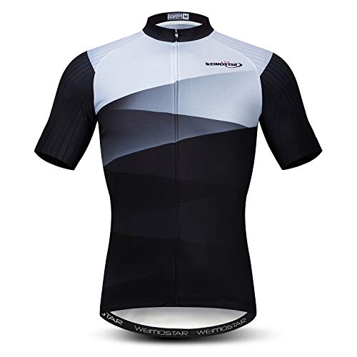 Herren Radtrikot Tops 3D Druck Fahrrad Shirts Kurzarm Full Zipper Fahrradjacke Taschen, B5, 3X-Groß von JPOJPO