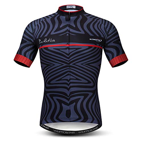 Herren Radtrikots Tops 3D Druck Radfahren Shirts Kurzarm Full Zipper Fahrradjacke Taschen, B3, 3X-Groß von JPOJPO