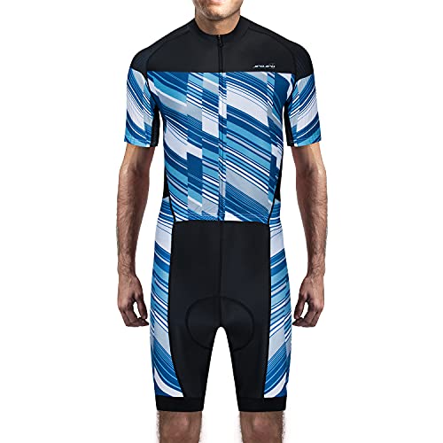 JPOJPO Herren Triathlon Anzug Radtrikot Set MTB Kurzarm Shorts mit Gel Pad Sportanzug, Jp8007-1, X-Groß von JPOJPO