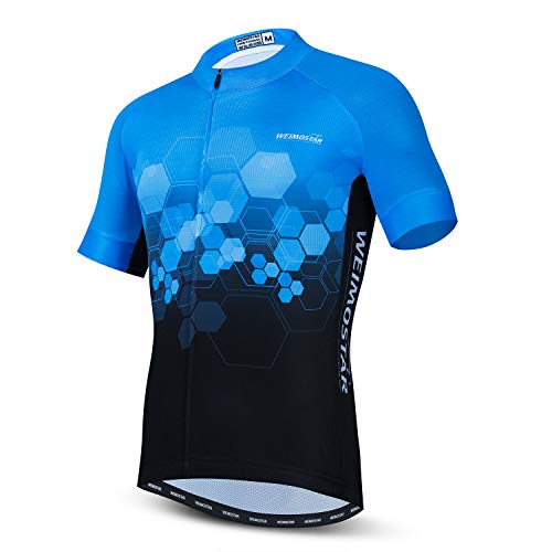 Men's Cycling Jersey Bike Short Sleeve Shirt Tops Gradient Colorful S-3XL von JPOJPO