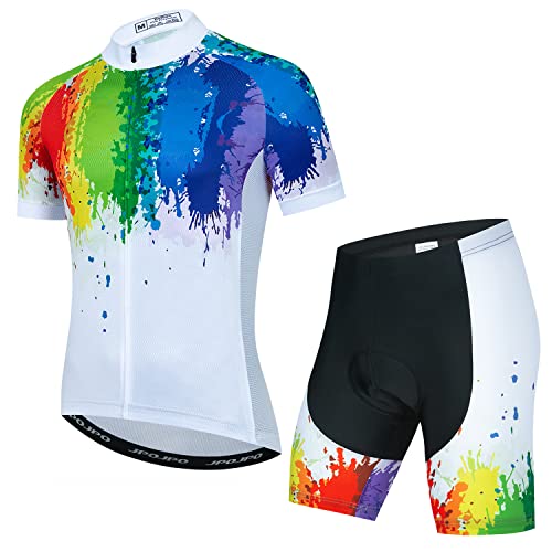 Radtrikot + 5D gepolsterte Shorts Anzug Herren Fahrrad Bekleidung Sport Set, bunt, X-Large von JPOJPO