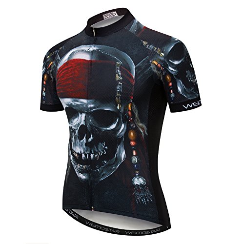 Radtrikot Reiten Herren Fahrrad Shirt Top Outdoor Sportbekleidung mit 3 Gesäßtaschen, B2, X-Groß von JPOJPO