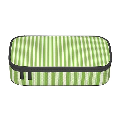 Federmäppchen mit großem Fassungsvermögen, klassisch, grün gestreift, großes Fassungsvermögen, Federmäppchen für Studenten, Schreibwaren-Tasche, Schreibtisch-Organizer mit glattem Reißverschluss, Federmäppchen mit großem Fassungsvermögen, klassisch, grün gestreift, großes Fassungsvermögen, Federmäppchen für Studenten, Schreibwaren-Tasche, Schreibtisch-Organizer mit glattem Reißverschluss, von JRBWTDBW