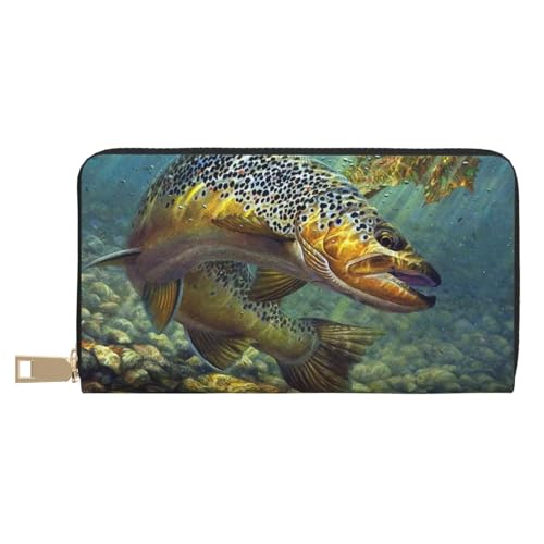 JRBWTDBW Fly Fish Lange Kunstleder-Clutch, schick, stilvolle Damen-Geldbörsen für moderne Frauen, großes Fassungsvermögen, Kartenhalter und Organizer-Taschen, strapazierfähige Geldbörse, Handtasche JRBWTDBW Fly Fish Lange Kunstleder-Clutch, schick, stilvolle Damen-Geldbörsen für moderne Frauen, großes Fassungsvermögen, Kartenhalter und Organizer-Taschen, strapazierfähige Geldbörse, Handtasche von JRBWTDBW