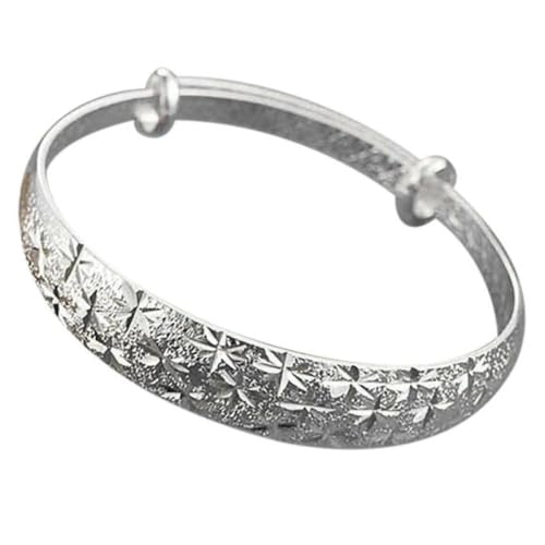 JRZEOCI Armbänder Für Damen – Klassischer, Modischer, Verstellbarer, Runder Armreif Für Damen, Geschnitzte Manschettenarmreifen, Schmuckzubehör Für Hochzeitsfeiern, Weiß, Verstellbar von JRZEOCI