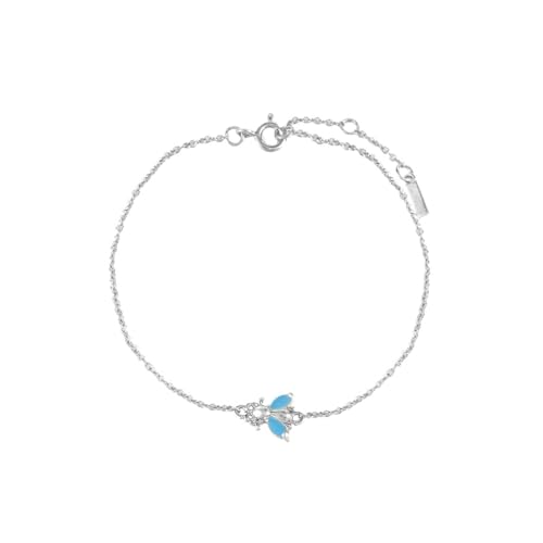 JRZEOCI Armreif Für Damen, 925Er-Armband, Modisch, Schlicht, Bunt, Mit Bienen-Anhänger, Verstellbarer Schmuck, Zubehör Für Geburtstag, Valentinstag, Freundin, Ehefrau, Weiß, Verstel von JRZEOCI