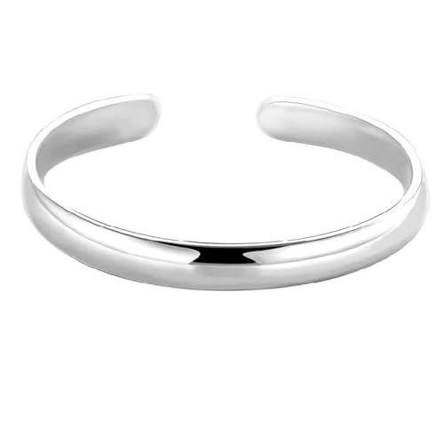 JRZEOCI Einfaches, Glattes Armband, Schmuck, Paare, Manschettenarmreifen, Armband Für Frauen, Größe 64 Mm, Verstellbar, Für Frauen Und Mädchen – Freundschafts-Geburtstagsgeschenke, Weiß, Verstellbar von JRZEOCI