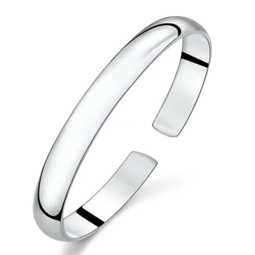 JRZEOCI Offene Armbänder Für Damen – Simple Fashion 925 Smooth Cuff Armbänder &Amp; Armreifen – Klassischer Schmuck Für Frauen Und Mädchen Im Teenageralter – Hochzeitsgeschenk – Geschenke Für Freun von JRZEOCI