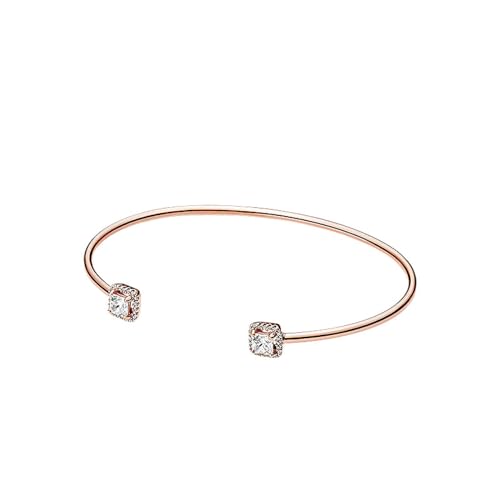 JRZEOCI S925-Armreif Für Damen – Modischer, Schlichter Schmuck, Quadratische Diamant-Armreife, Für Damen, Mutter, Ehefrau, Valentinstag, Muttertag, Armband-Zubehör, Wie Abgebildet, Verstellbar von JRZEOCI