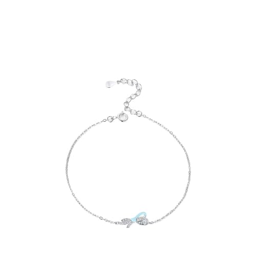 JRZEOCI S925 Verstellbares Armband Für Damen – Emaille-Schleifen-Charm-Armreif Mit Diamant-Handkette, Elegantes, Personalisiertes Freundschaftsschmuck-Geschenk Für Mädchen Zum Geburt von JRZEOCI