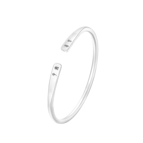 JRZEOCI S999 Armreifen Für Damen Gils – Armreif Mit Gravur Chinesischer Schriftzeichen, Verstellbare Größe, Armband, Zubehör, Geschenk, Party, Hochzeit, Schmuck, Wie Abgebildet, Verstellbar von JRZEOCI