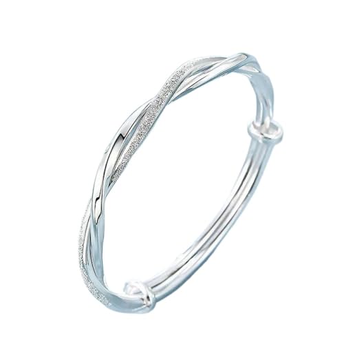 JRZEOCI Sterling-Armreife In Weiß Für Damen – Hübsche Geflochtene Armbänder, Armreifen Für Damen, Modischer Party-, Hochzeits- Und Verlobungsschmuck, Größenverstellbar, Weiß, Verstellbar von JRZEOCI