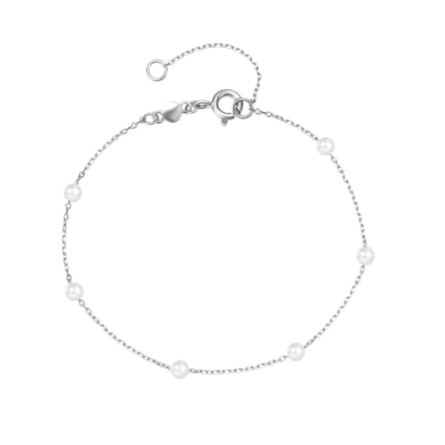 JRZEOCI Verstellbare Armbänder Für Damen – Gestapeltes, Temperamentvolles, Vielseitiges Perlen-Charm-Perlen-Ketten-Armband, Handschmuck-Accessoires, Weiß, Verstellbar von JRZEOCI