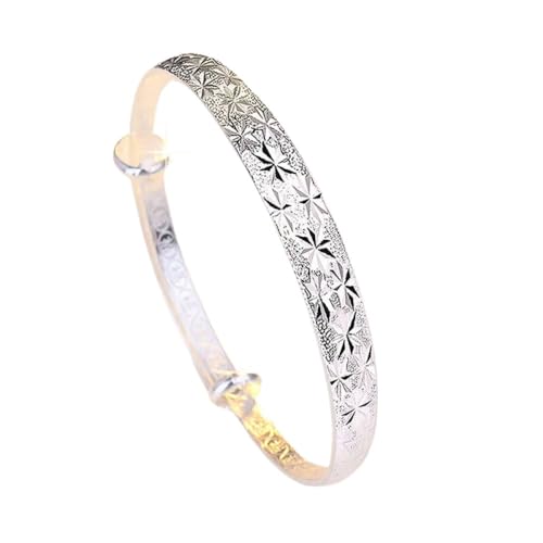 JRZEOCI Verstellbares Damenarmband – 925Er Romantische Gypsophila-Stern-Armreifen Für Damenarmbänder, Mode, Party, Hochzeit, Accessoires, Schmuck, Geschenk, Weiß, Verstellbar von JRZEOCI