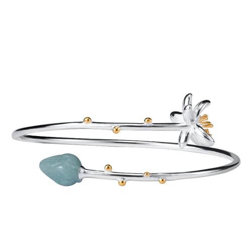 Poliertes S925-Armband Für Damen – Verstellbares Armreif-Charm-Armband Mit Jadestein-Lotus, Freundschaftsgeschenk Für Frauen, Mädchen, Damen, Mutter, Schmuck-Accessoires, Wie Abgebildet, Verstell von JRZEOCI