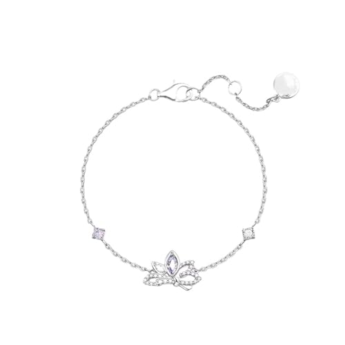 S925-Armbänder Für Frauen, Damen Und Mädchen – Verstellbarer Armreif Mit Diamant-Lotus-Anhänger, Exquisites Armband, Schmuck Für Hochzeits- Und Party-Accessoires, Weiß, Ve von JRZEOCI