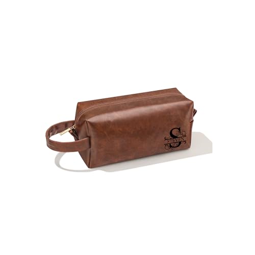 JSENGIFT Kulturbeutel aus Leder mit personalisierbarem Namen, Geschenk für Herren, Jahrestag, Weihnachten, Valentinstag, Vatertag, Geburtstag, Geschenke für Ehemann, Vater, Opa, Bruder, Sohn, Herren, JSENGIFT Kulturbeutel aus Leder mit personalisierbarem Namen, Geschenk für Herren, Jahrestag, Weihnachten, Valentinstag, Vatertag, Geburtstag, Geschenke für Ehemann, Vater, Opa, Bruder, Sohn, Herren, von JSENGIFT