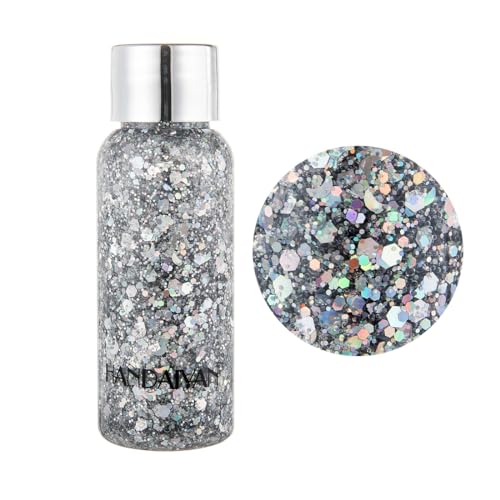 JSKWIKE Mermaid Pailletten Chunky Glitter Liquid Lidschatten Glitter Body Gel Festival Glitter Kosmetik Gesicht Haar Nägel Make-up Long Lasting Sparkling 35g von JSKWIKE