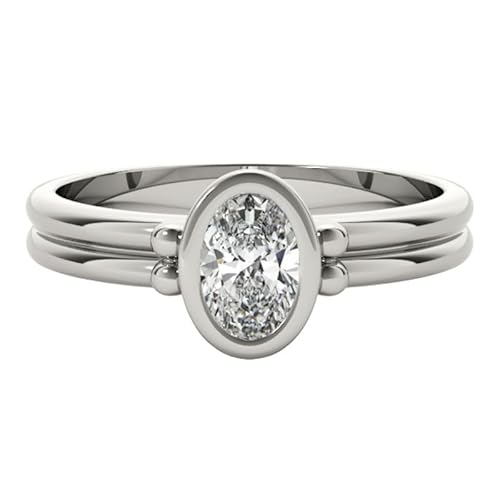 JTC LTD Eleganter Verlobungsring mit Oval Labordiamant IGI D/VS | Solitär | 9K Weißgold/Ring | 0.50Kt Größe 57 JTC LTD Eleganter Verlobungsring mit Oval Labordiamant IGI D/VS | Solitär | 9K Weißgold/Ring | 0.50Kt Größe 57 von JTC LTD