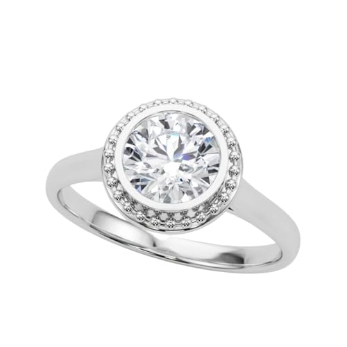 JTC LTD IGI Zertifizierter Cluster-Verlobungsring für Damen mit Labordiamant | Bezel-Fassung mit Rundem Brillantschliff Diamant Versteckter Verlobungsring | 9K Weißgold/Ring | 1.50Kt Größe 52 JTC LTD IGI Zertifizierter Cluster-Verlobungsring für Damen mit Labordiamant | Bezel-Fassung mit Rundem Brillantschliff Diamant Versteckter Verlobungsring | 9K Weißgold/Ring | 1.50Kt Größe 52 von JTC LTD